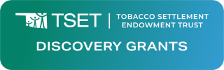 Logo for TSET Discovery Grant. Blue with round edges.